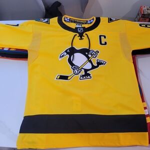 Pittsburgh Crosby Yellow Hockey Jersey